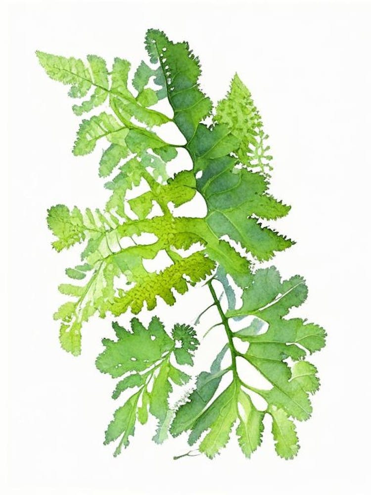 Maidenhair Fern Wildflower Watercolour 2