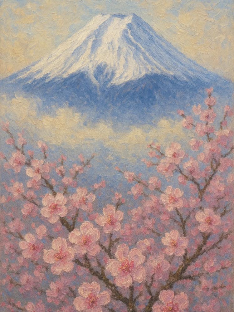 Cherry Blossoms In Fuji