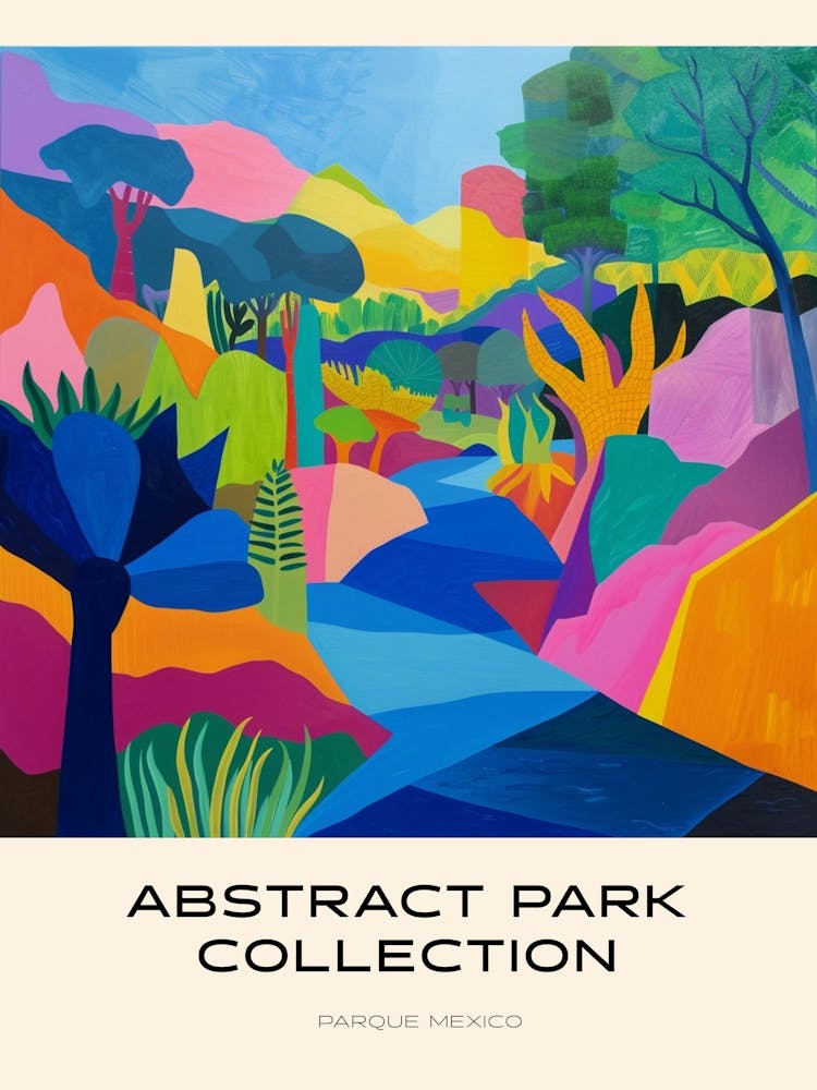 Abstract Park Collection Poster Parque Mexico Mexico City 3