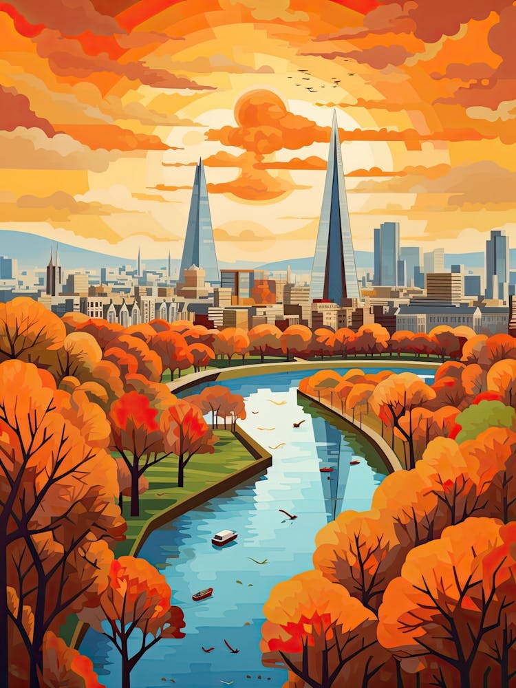 London View   Geometric Vector Illustration 2