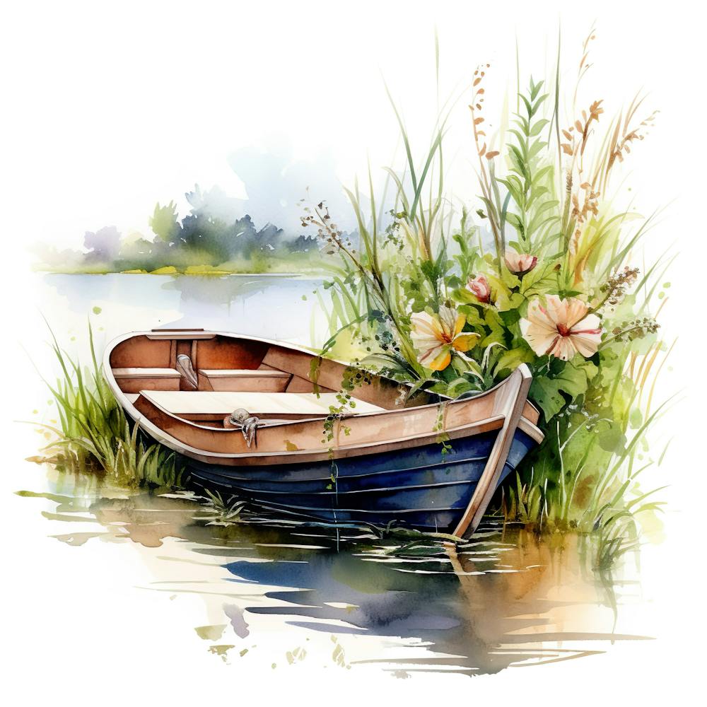 Watercolor Boat 2