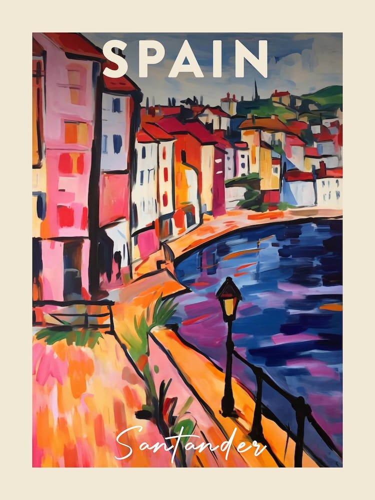 Santander Spain 4 Fauvist Painting Travel Poster