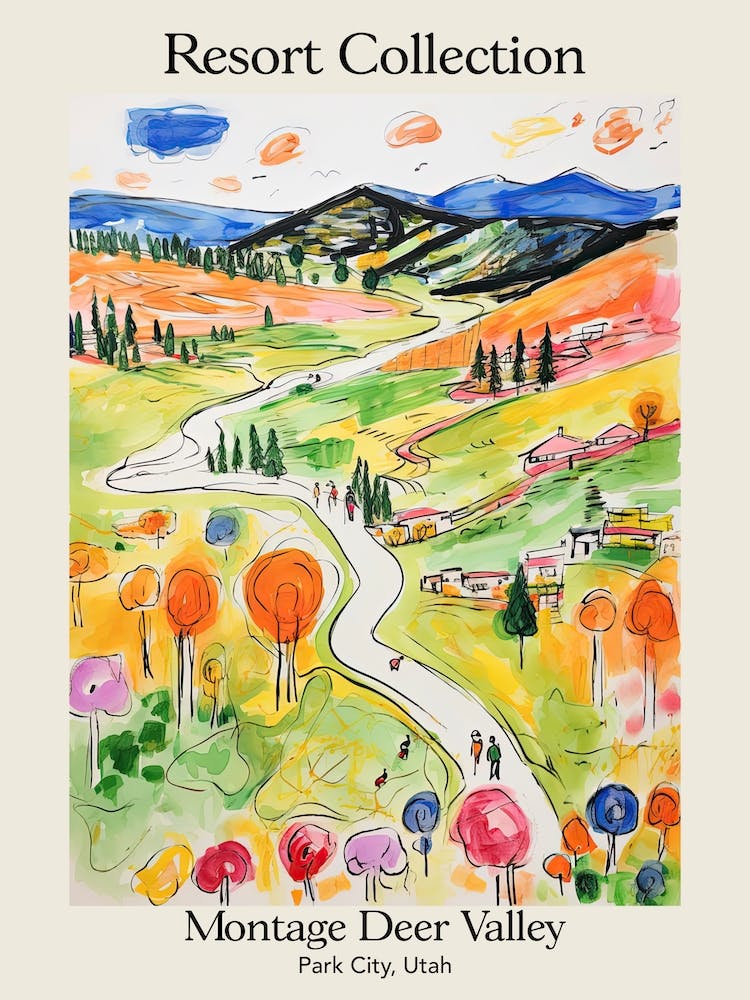 Poster Of Montage Deer Valley   Park City, Utah   Resort Collection Storybook Illustration 2
