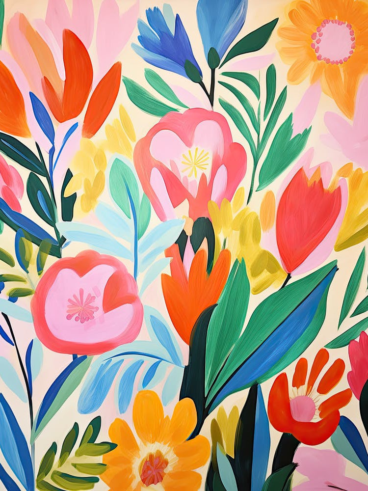 Flowers 62, Matisse style, Floral texture