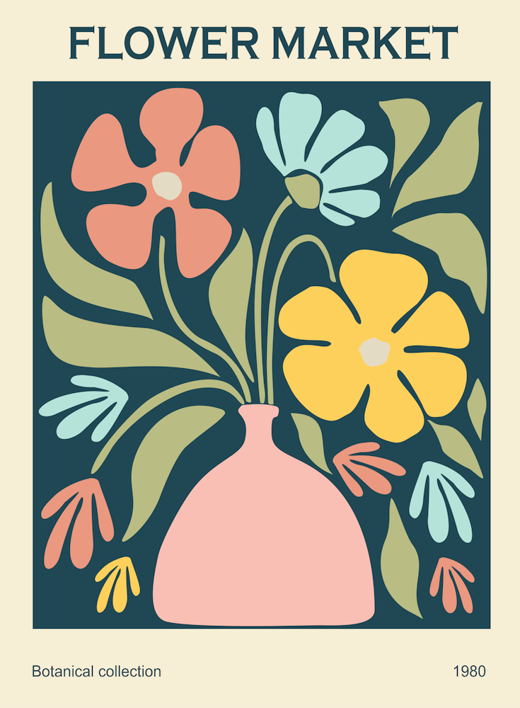 Flower Market Botanical 1980