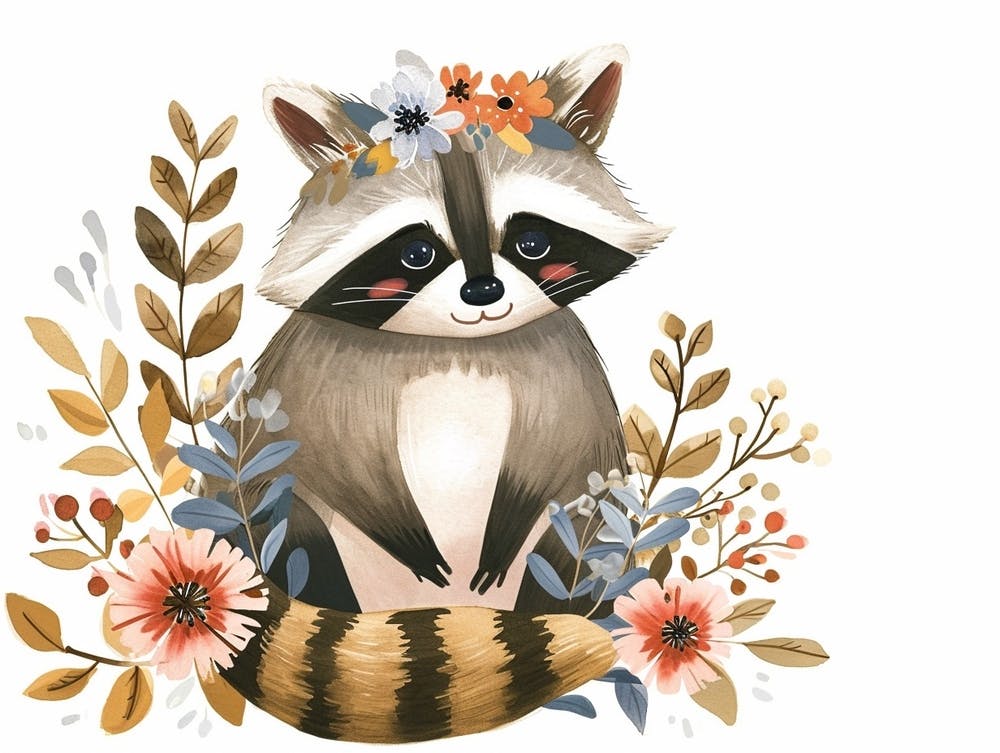 Little Floral Raccoon 3