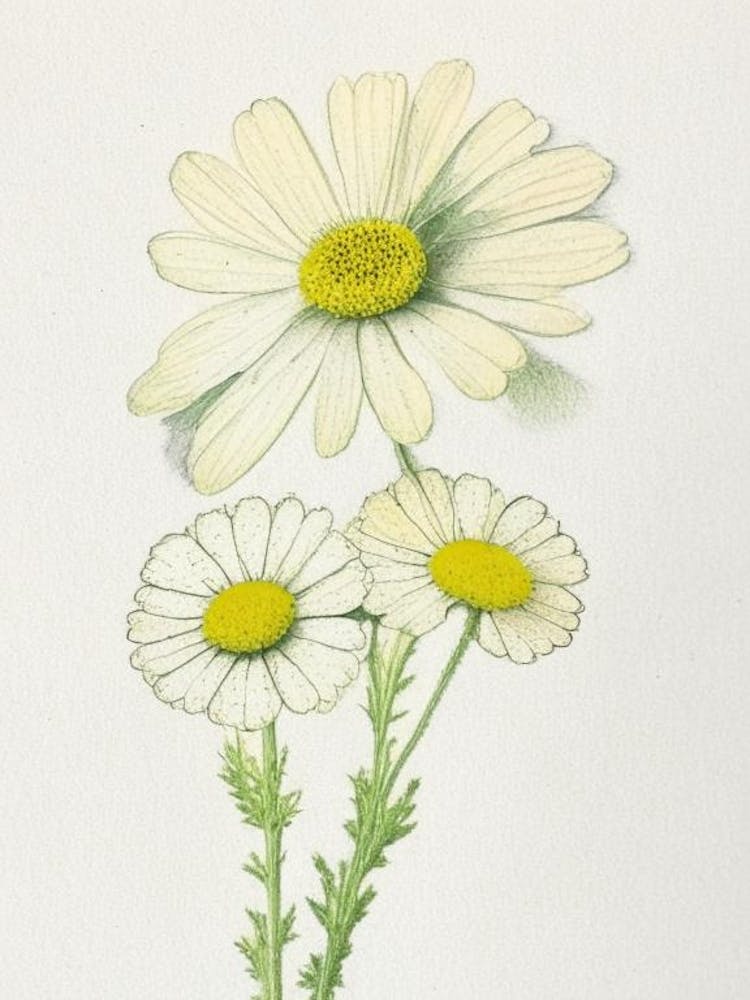 Feverfew Herb Pencil Colour