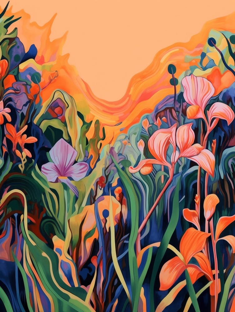 Boho Wildflower Painting Wild Iris 3