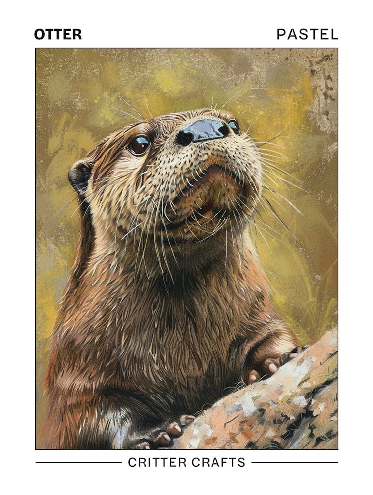 Otter Pastel Watercolour 1 Poster