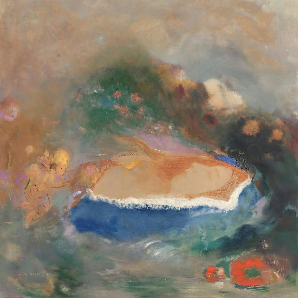 Ophelia With A Blue Wimple In The Water (1900—1905), Odilon Redon