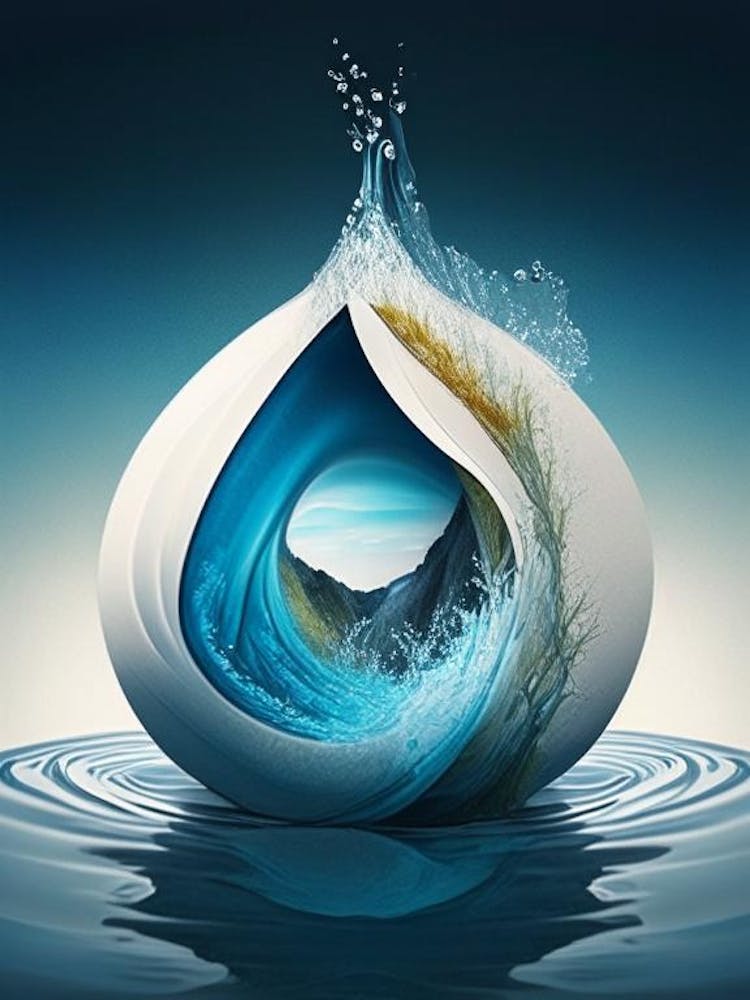 Water Symbol Waterscape Crayon 2