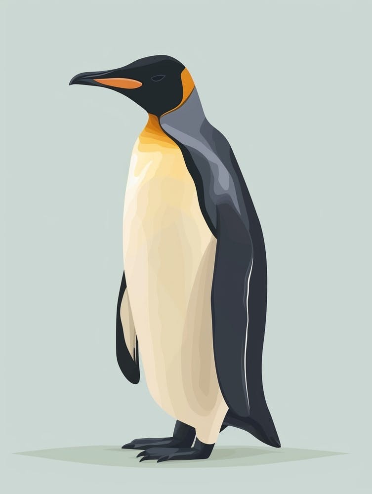 Emperor Penguin Cooper Bay Minimalist Illustration 3