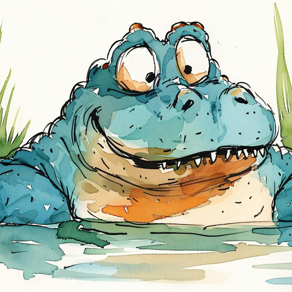 Friendly Cartoon Crocodile