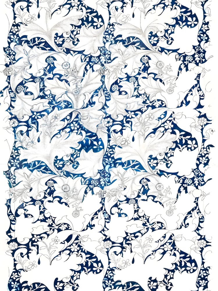 Blue And White Floral Pattern 2