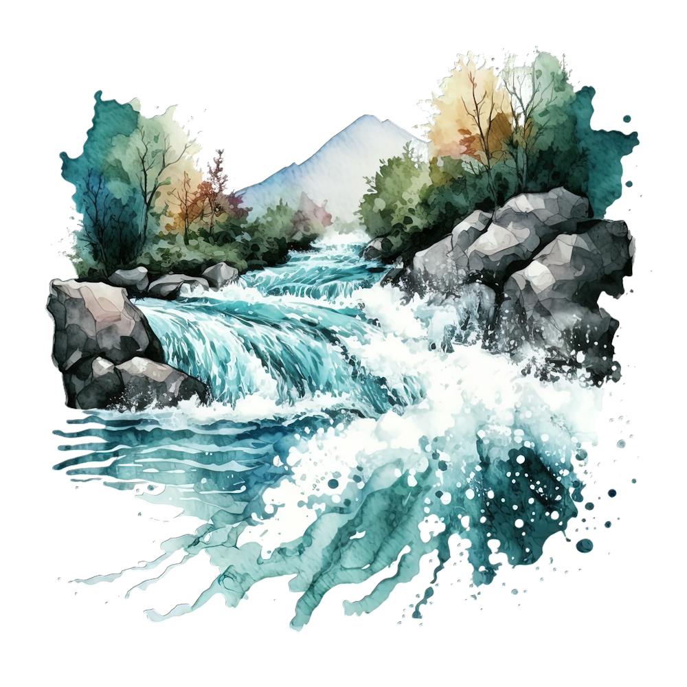 Watercolor River 1