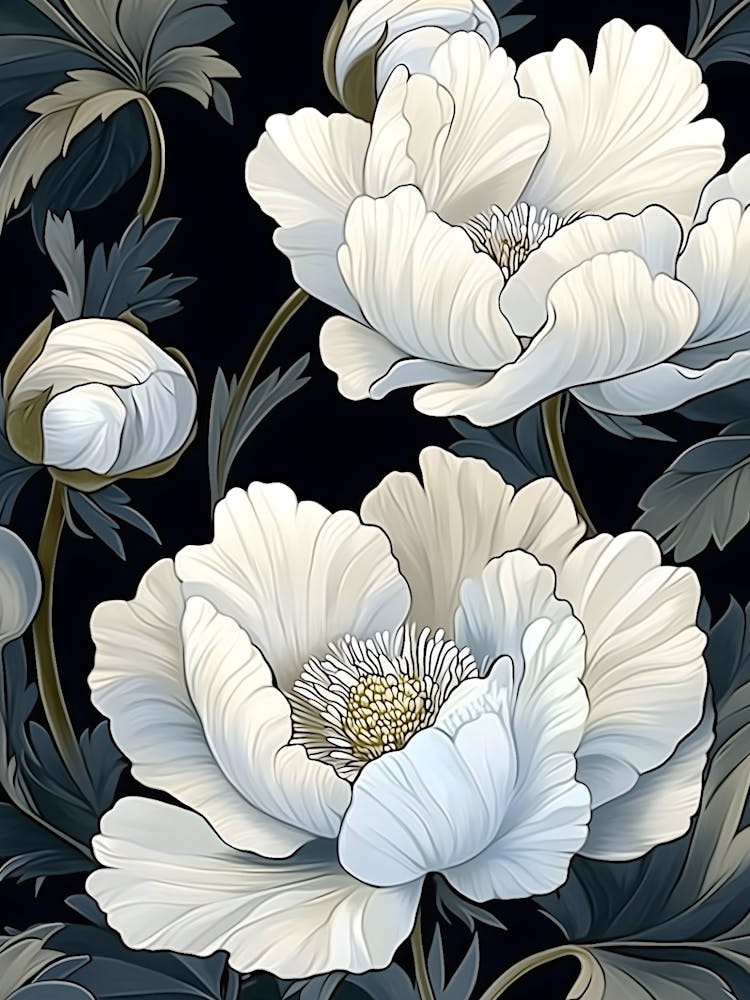 White Poppy Painting