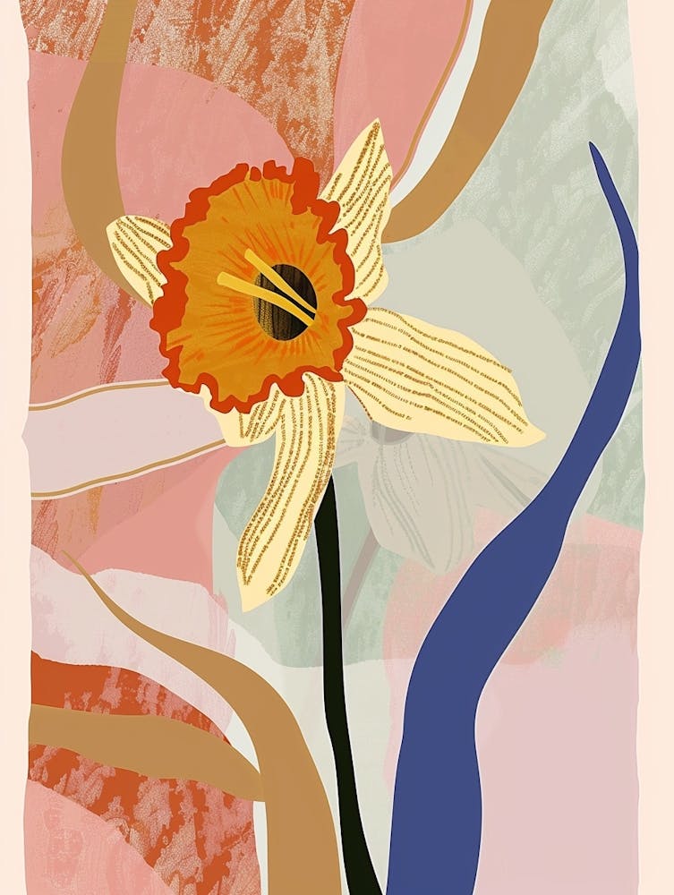 Colourful Flower Illustration Daffodil 3