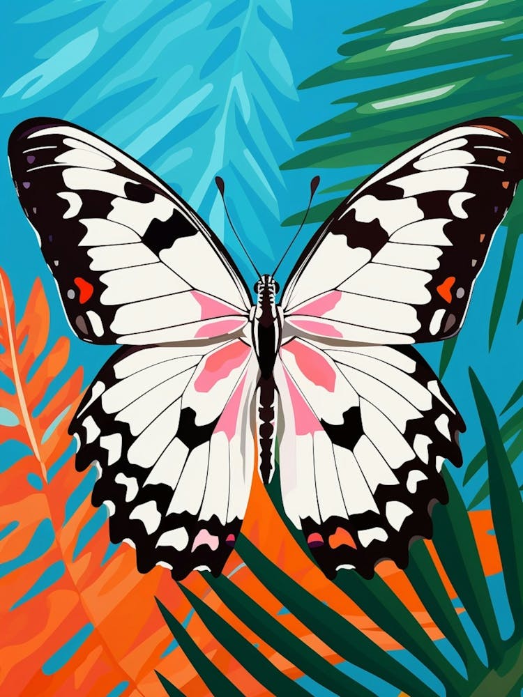 Pop Art White Admiral Butterfly 2