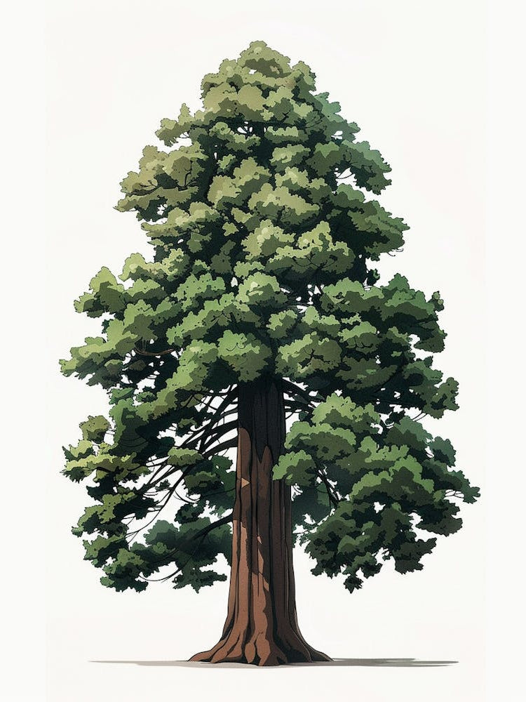Sequoia Tree Pixel Illustration 3