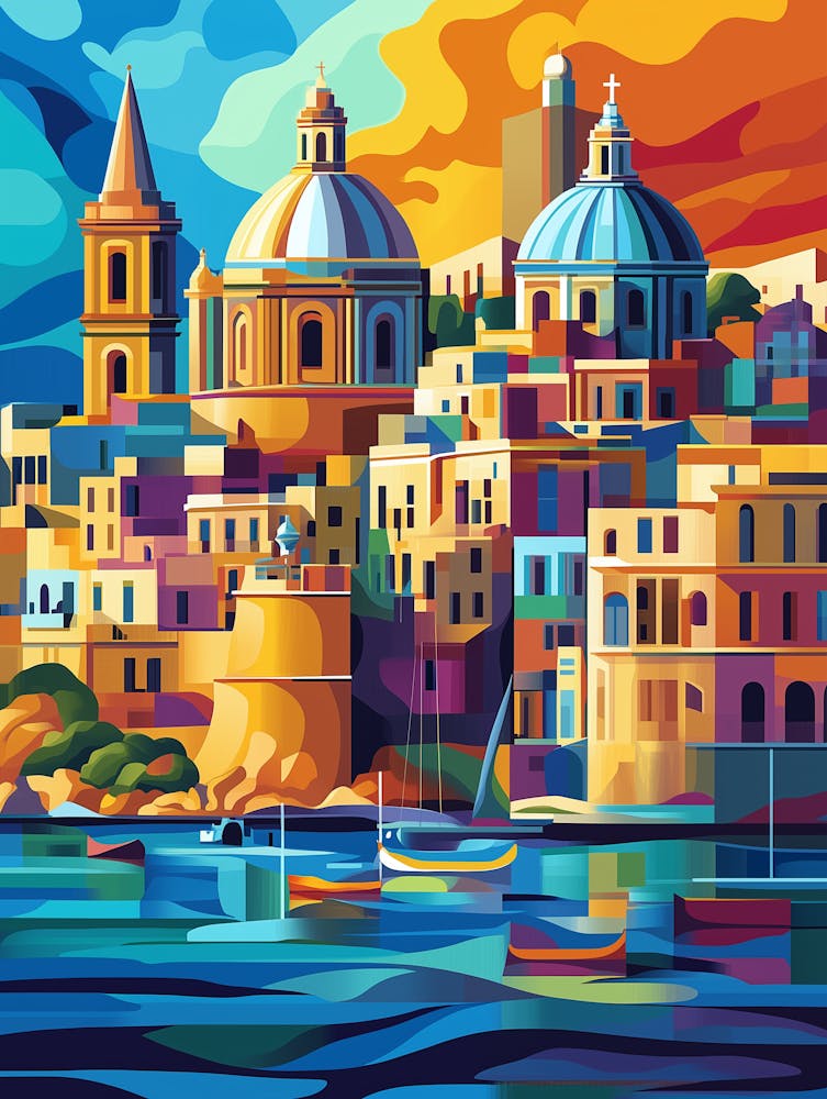 A Modern Art Poster Of Malta