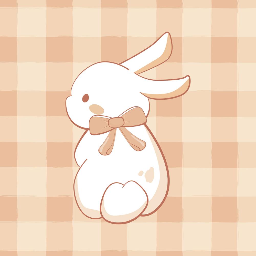 Soft Brown, Gingham Bunny 1