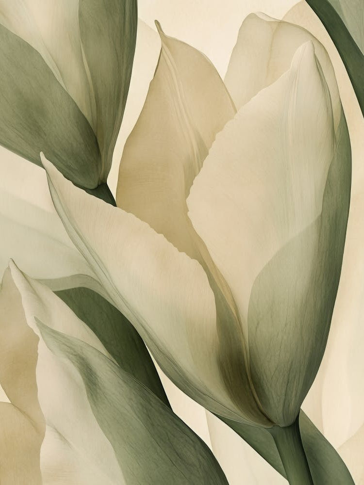 Green Beige Close Up Petals 1 1