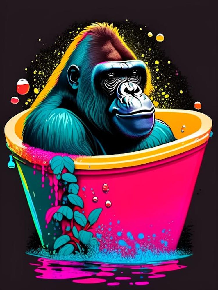 Gorilla In Badewanne Gorillas Tattoo 1