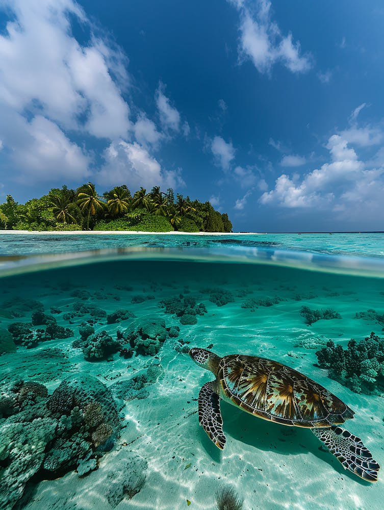 Turtle In The Maldives