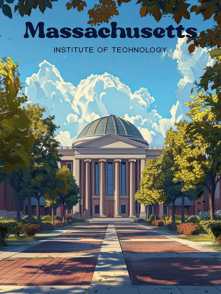 Massachusetts Institute Of Technology University Art Illustration