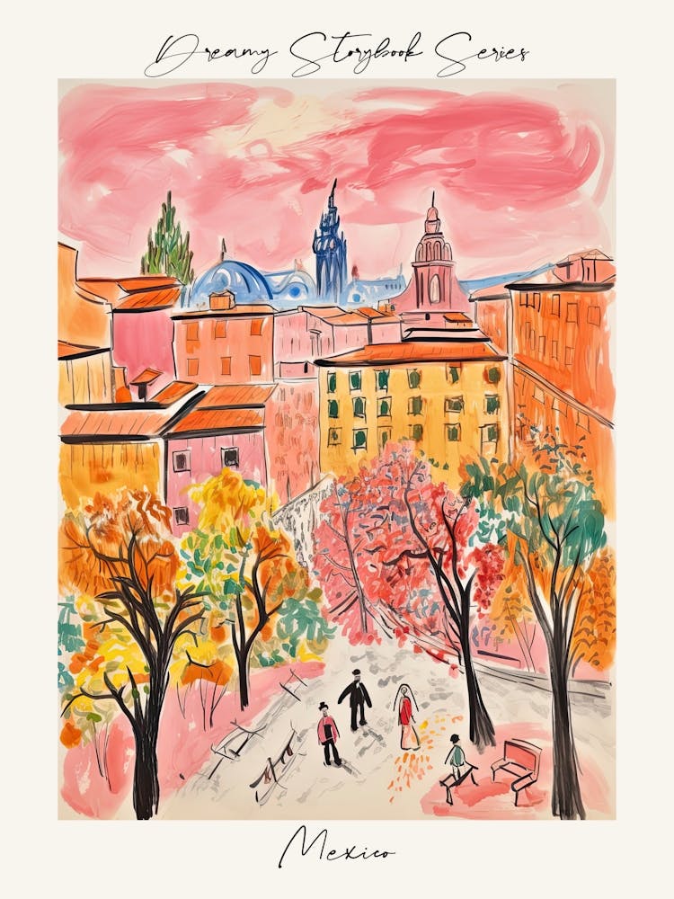 Poster Of Mexico, Dreamy Storybook Illustration 2