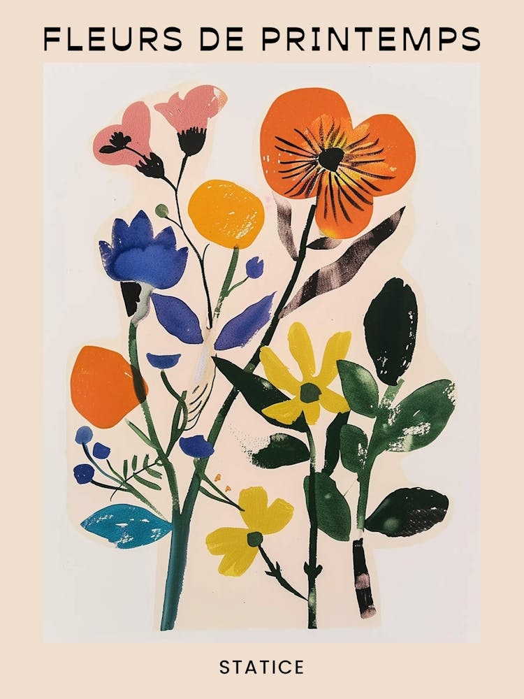 Spring Floral French Poster  Statice 2