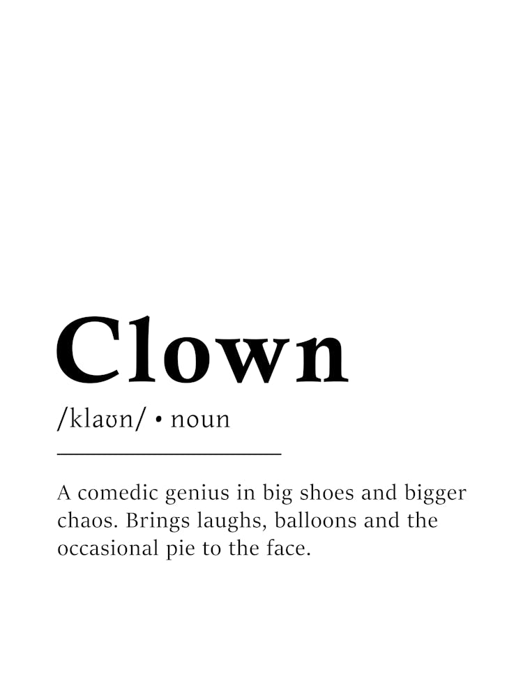 Clown Definition Poster - Dictionary