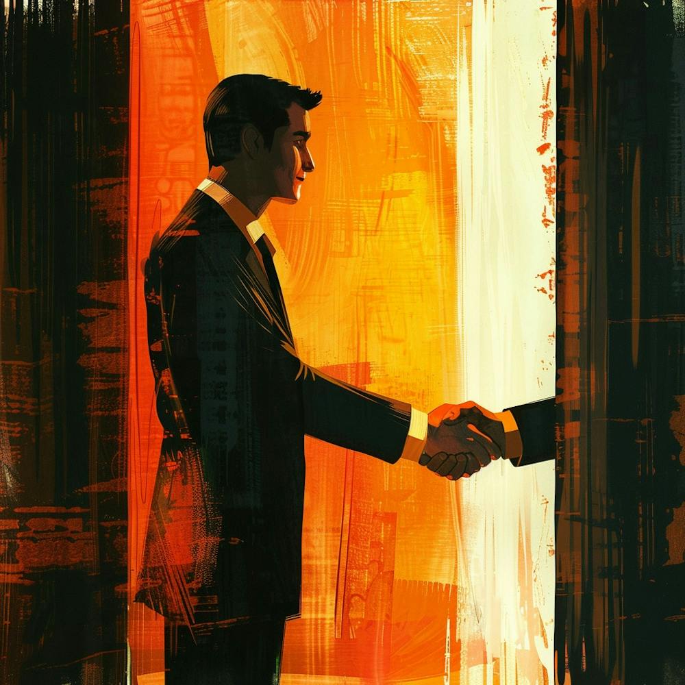 Man Shaking Hands With Another Man