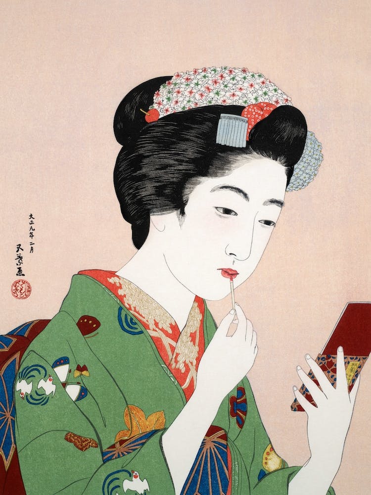 Woman Applying Rouge