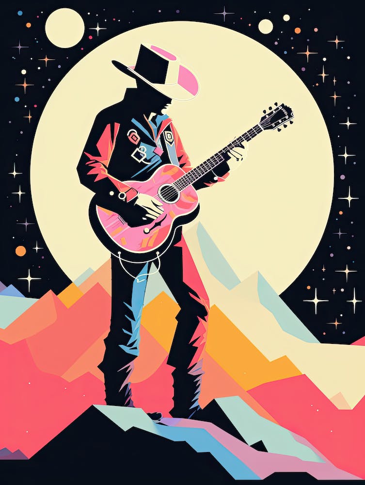 Cowboy spielt Gitarre