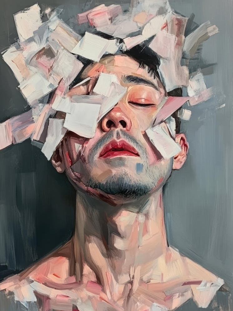 Man With Paper On His Head