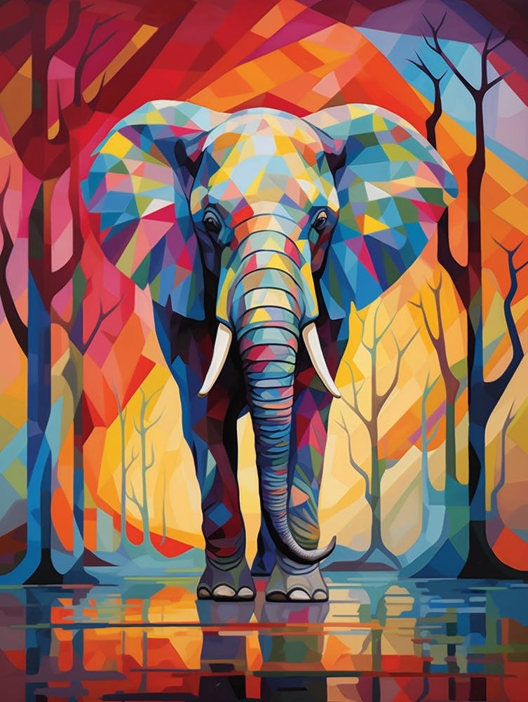 Elephant Abstract Pop Art 3