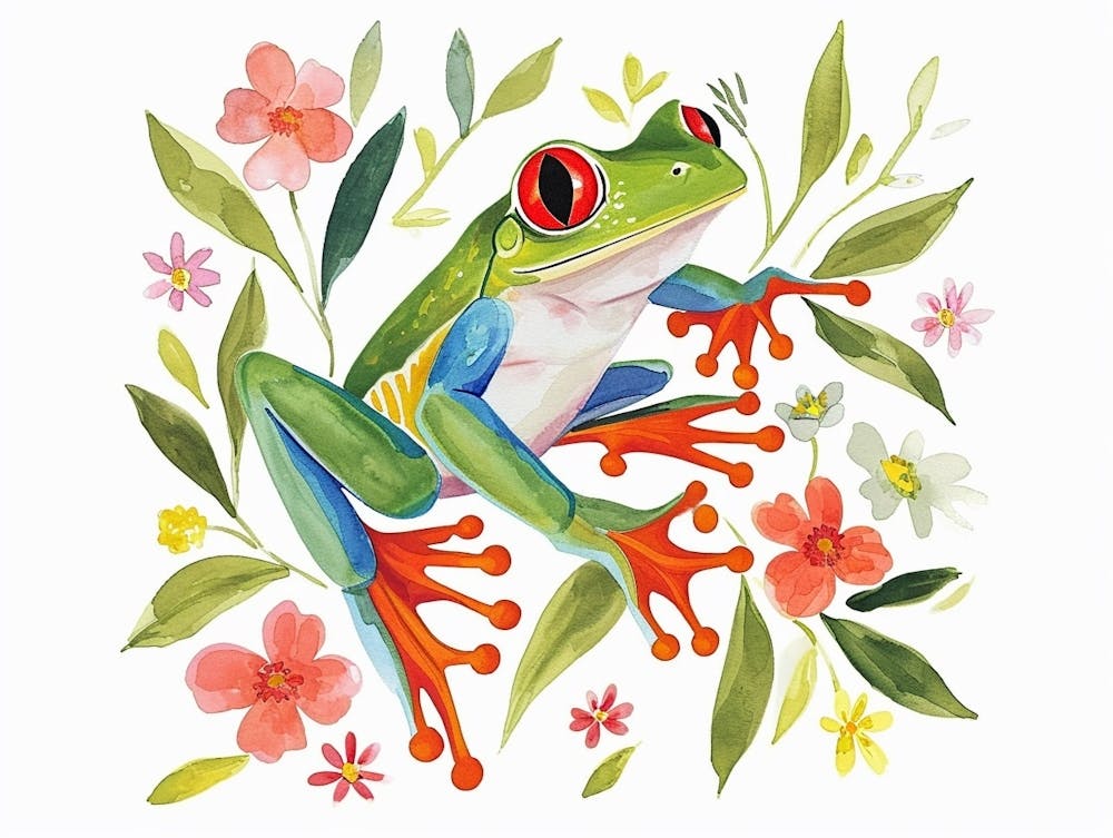 Little Floral Red Eyed Tree Frog 2