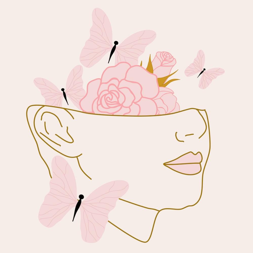 Celestial Woman And Butterflies Square