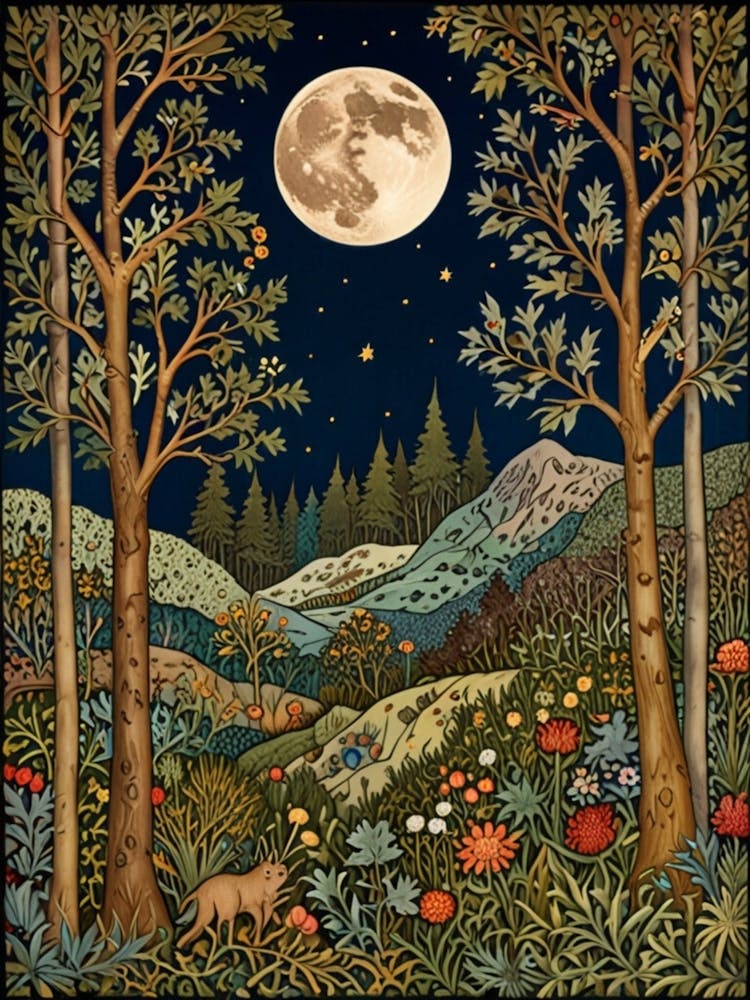 William Morris Moonlight In The Woods 151