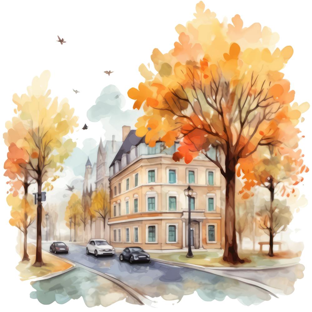 Aquarelle D'une Ville