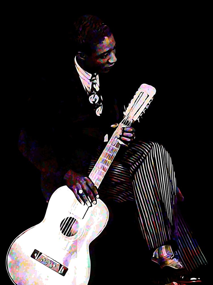 Lonnie Johnson Blues Musician Colorful