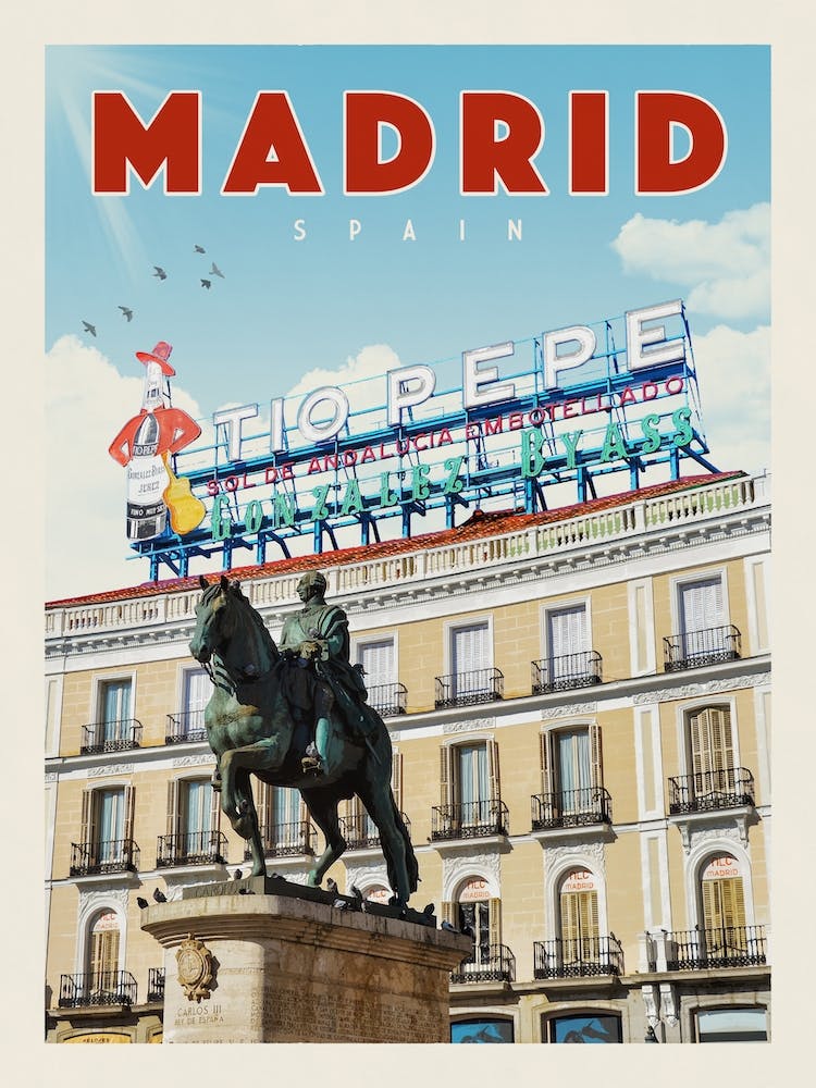 Madrid Spain Tio Pepe Travel Poster