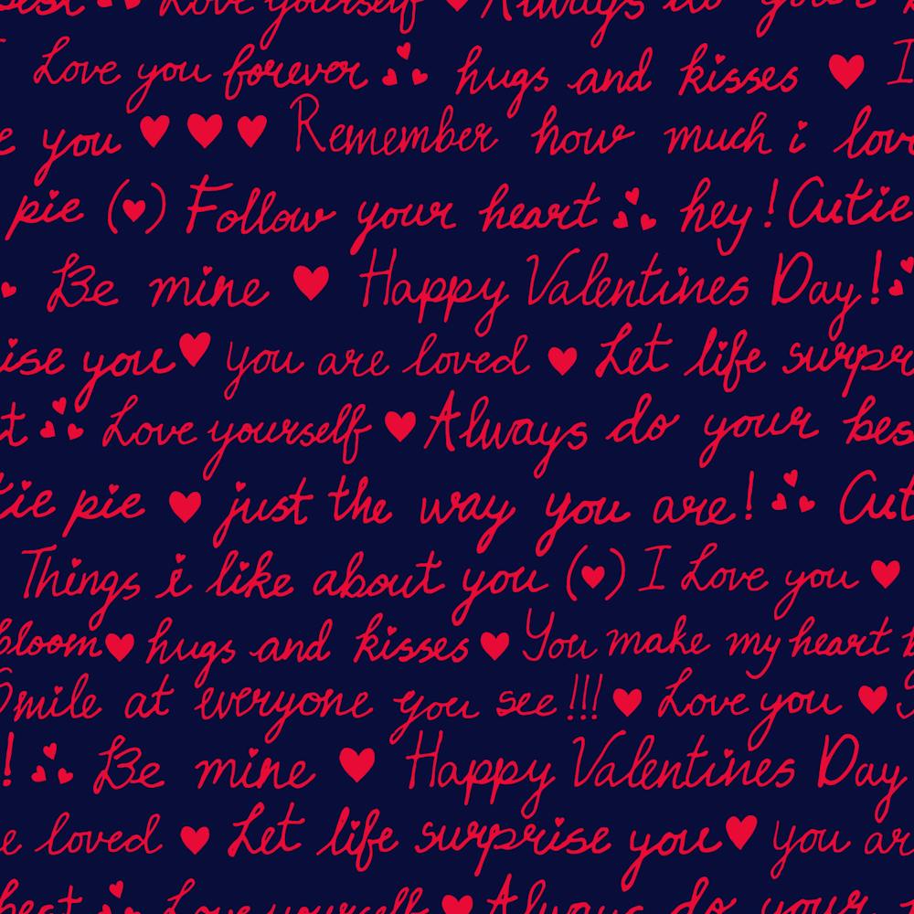 Handwritten love affirmations Valentine's Day