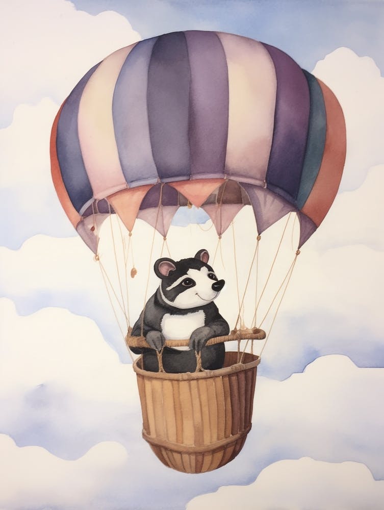 Baby Badger 2 In A Hot Air Balloon