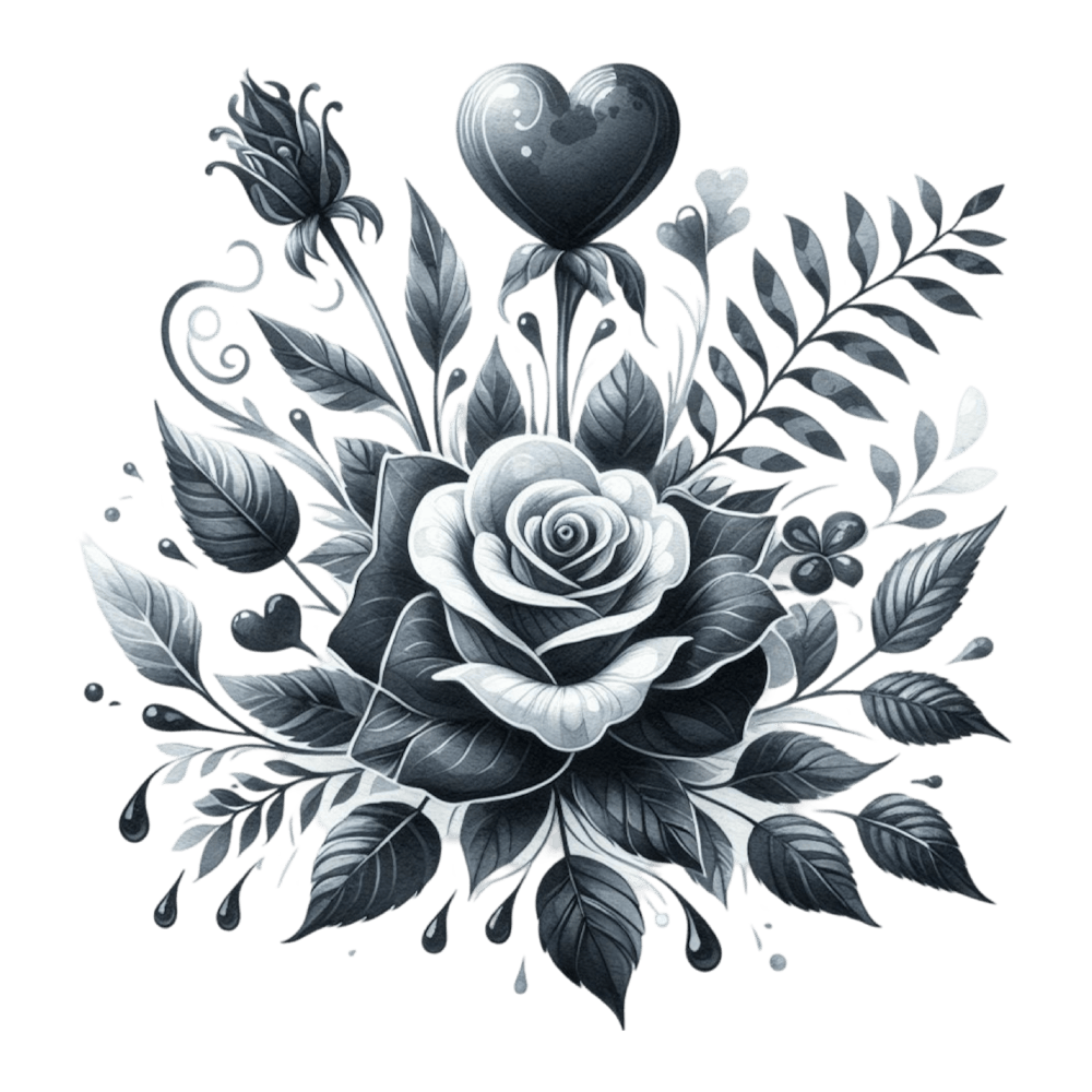 Black And White Roses