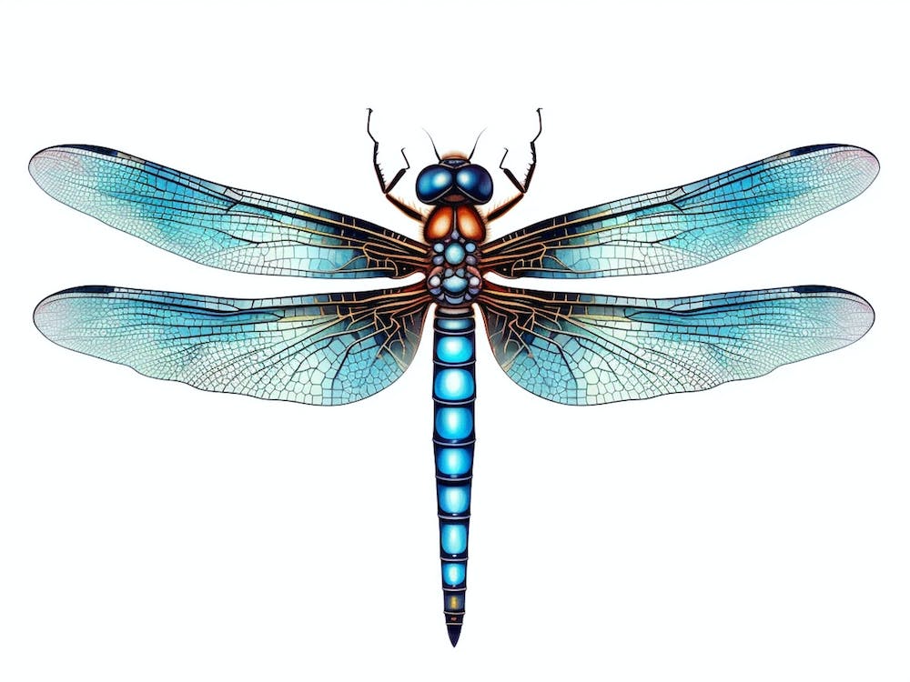Dragonfly Blue Eyed Darner Pencil Drawing 2