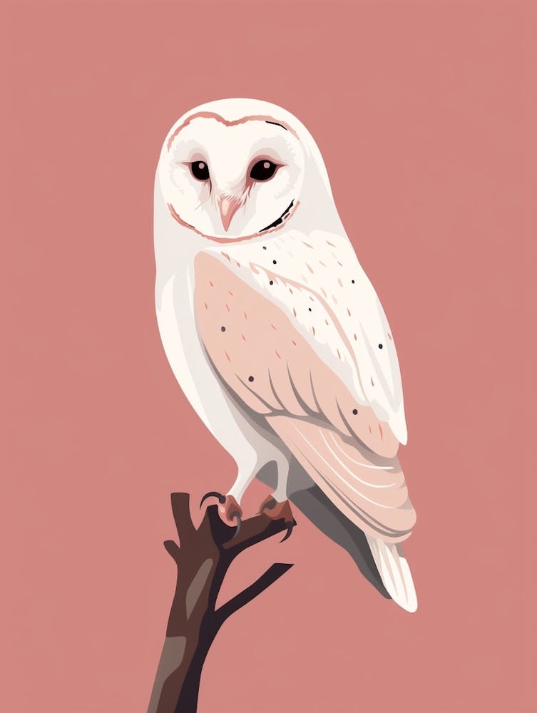 Minimalist Barn Owl 2 Illustration