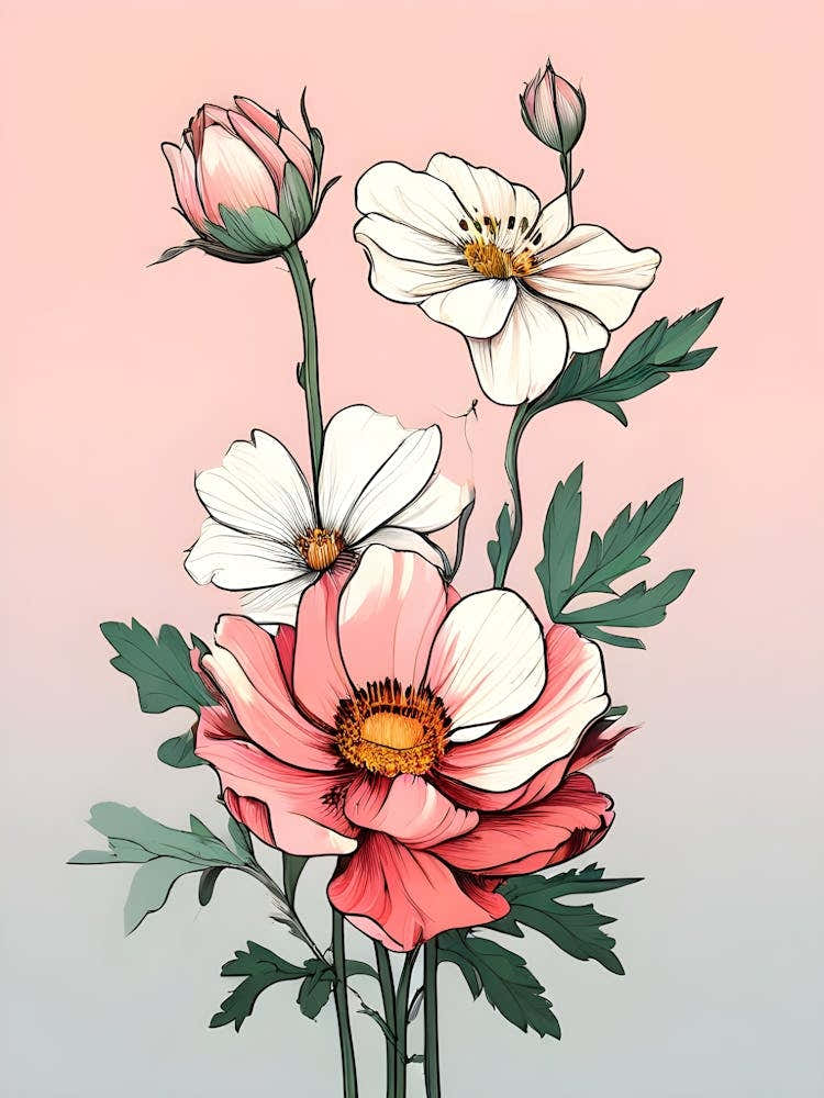 Pink And White Flowers