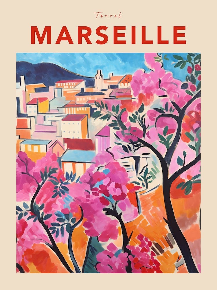 Marseille France 4 Fauvist Travel Poster